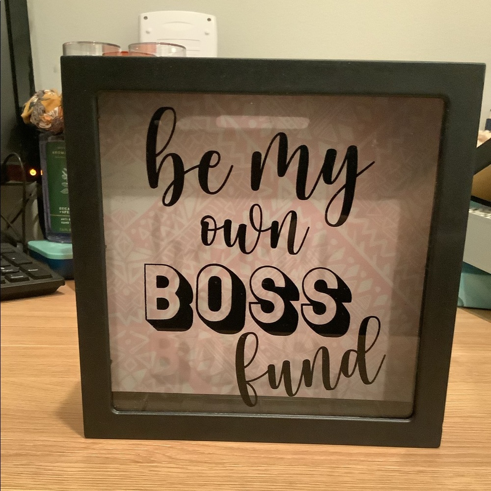 Glass frame piggy bank